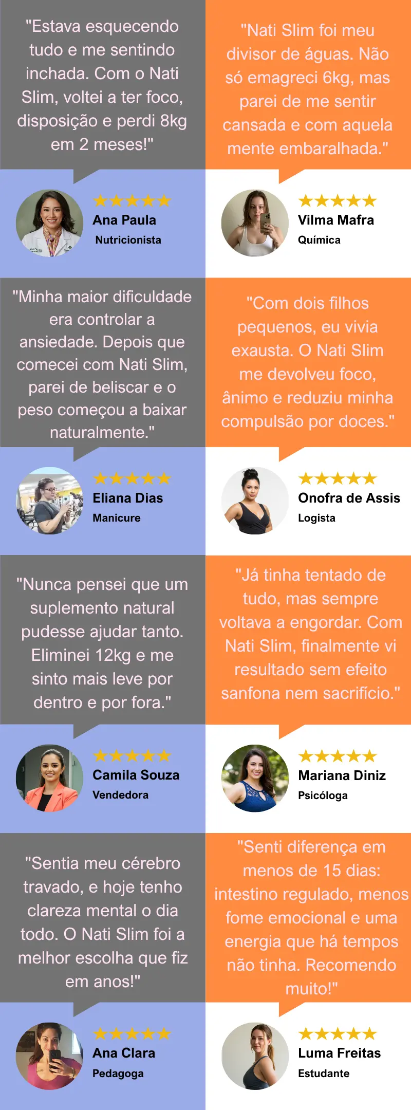 Depoimentos de clientes satisfeitos